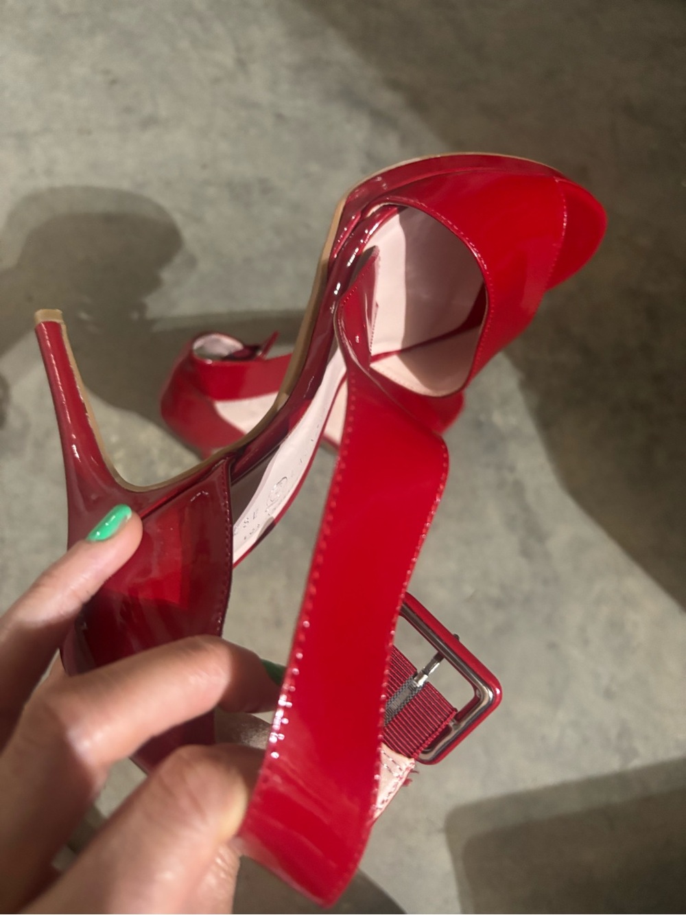 Red Patent High Heel Sandals - Women